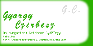 gyorgy czirbesz business card